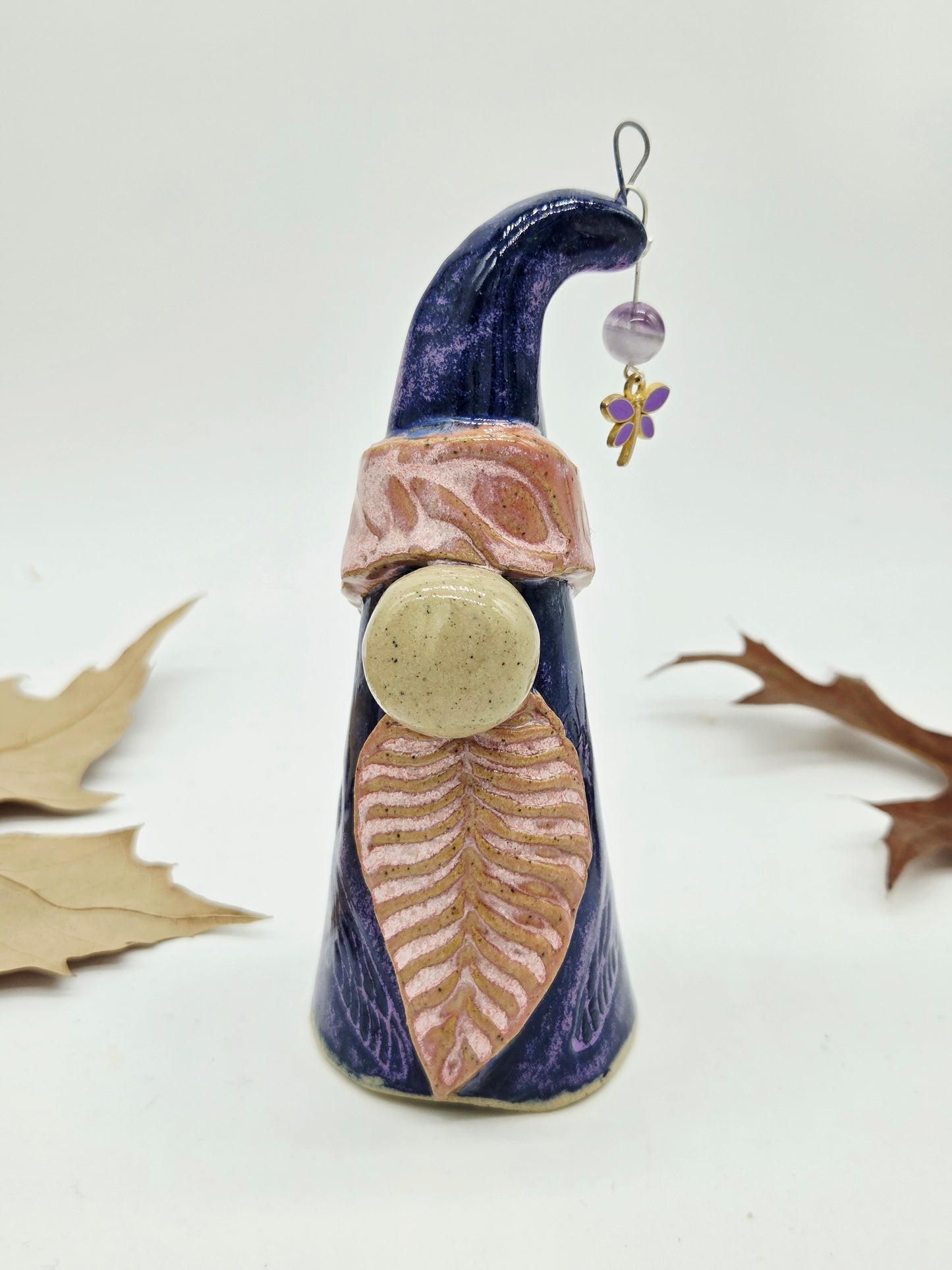 Ceramic gnome - Purple Moth