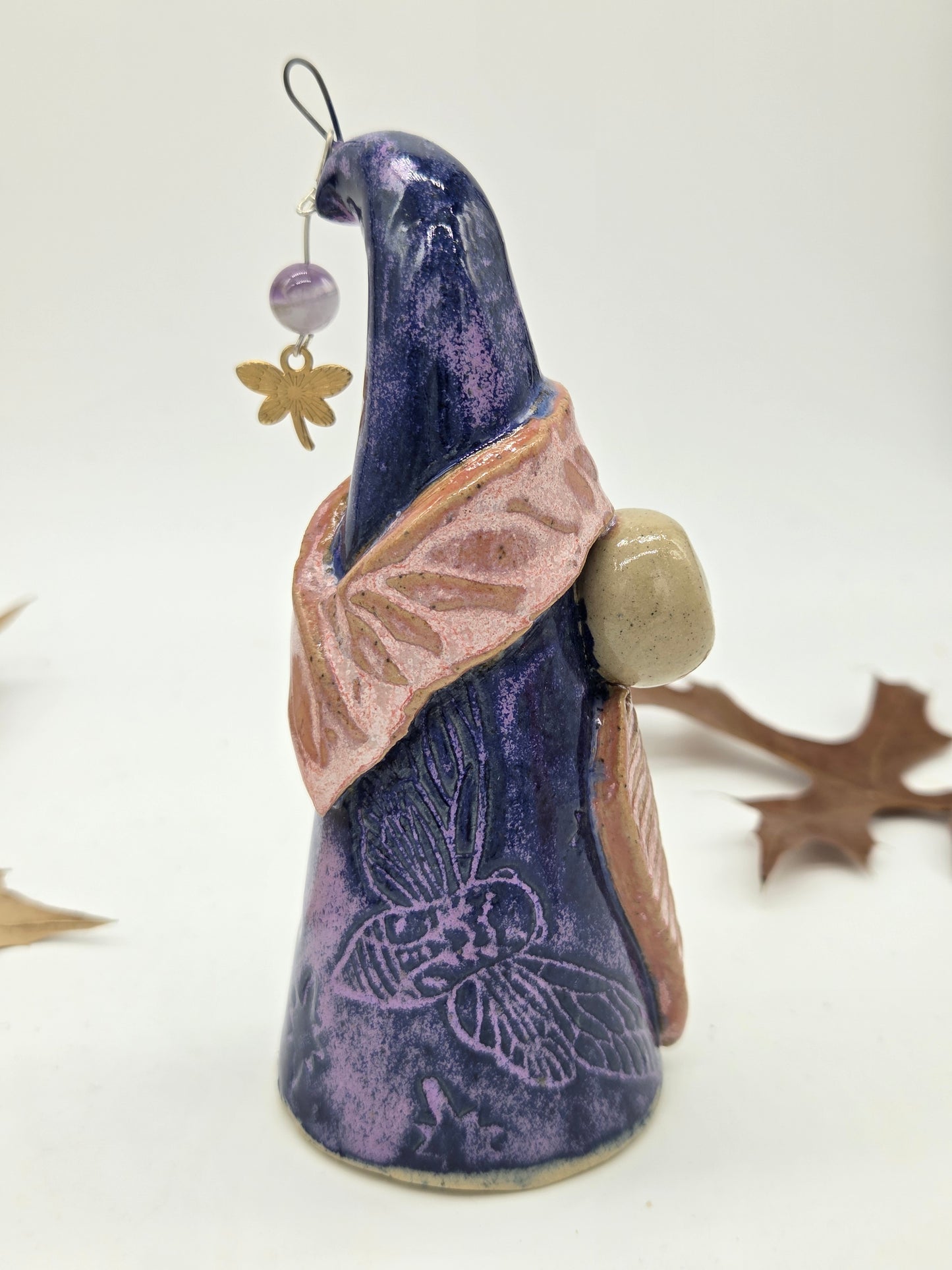 Ceramic gnome - Purple Moth