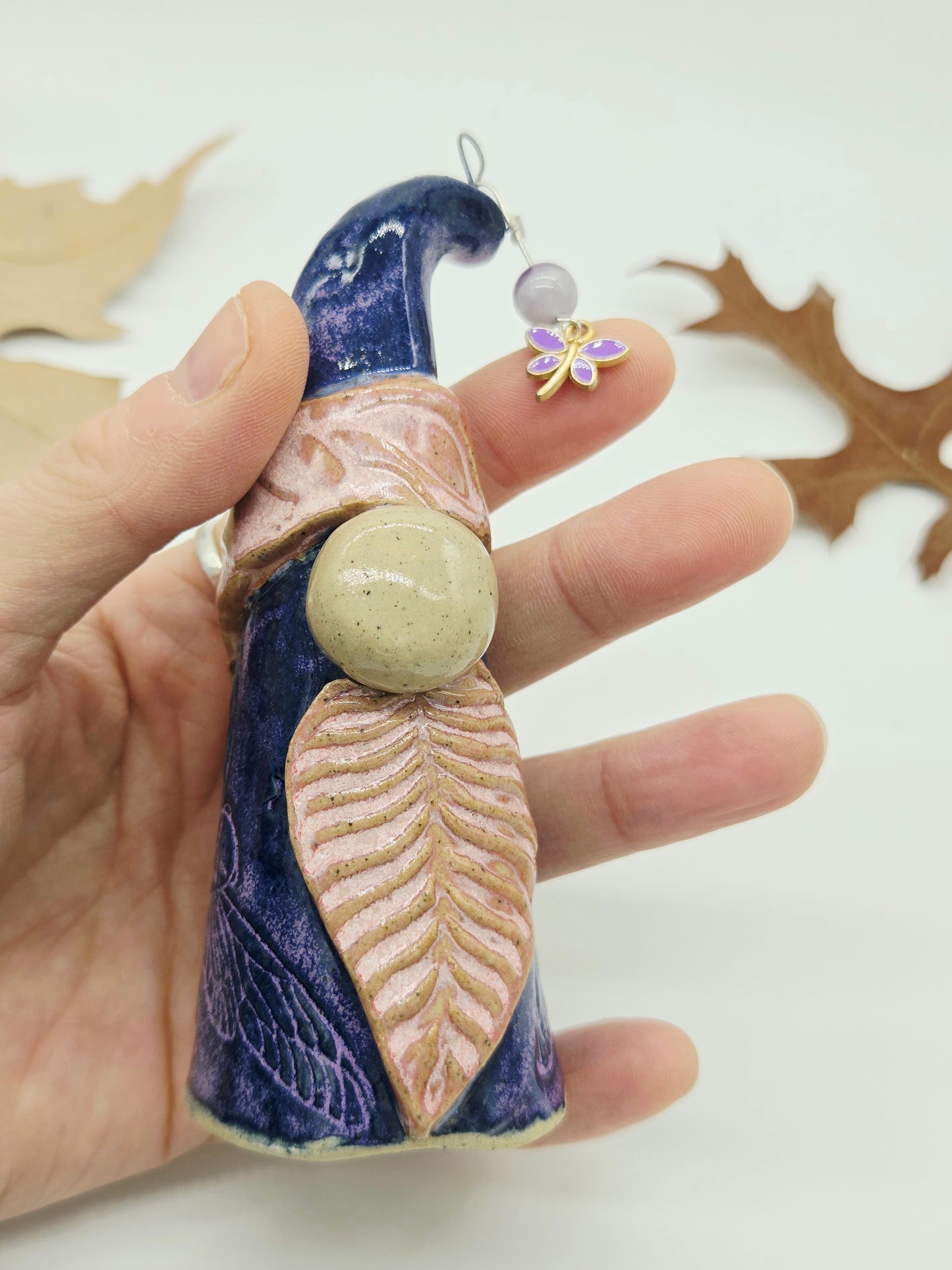 Ceramic gnome - Purple Moth