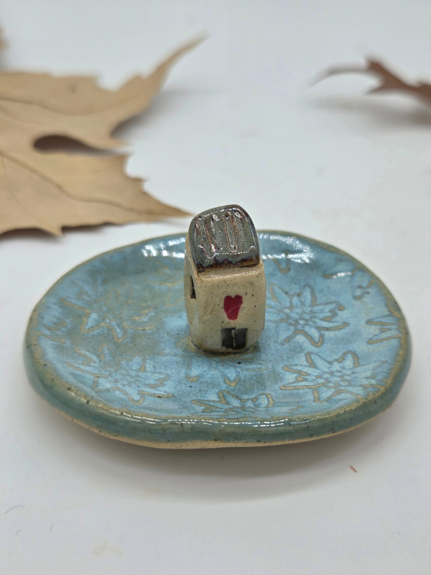 Tiny House Ring Dish - Blue with Grey Roof