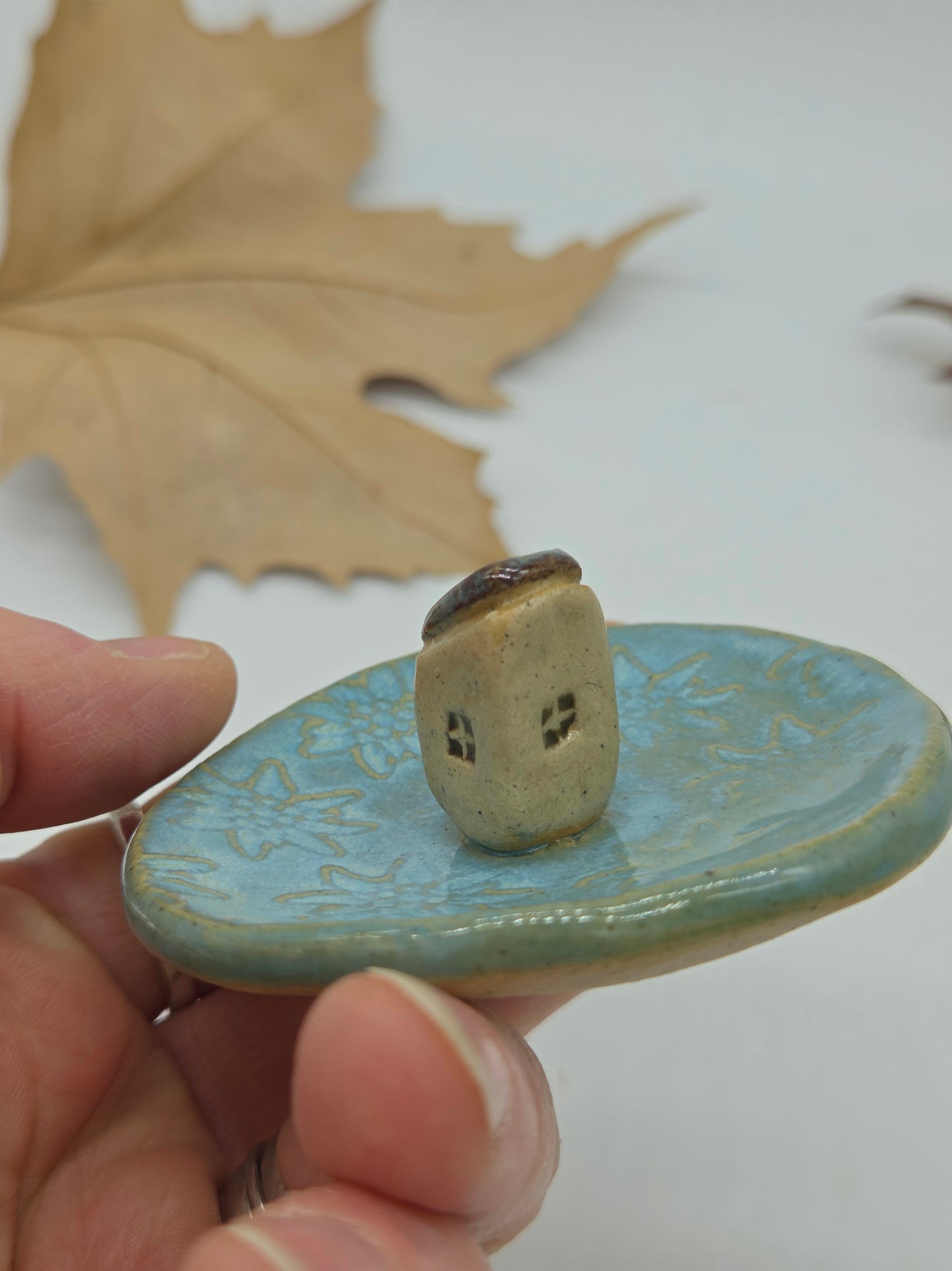 Tiny House Ring Dish - Blue with Grey Roof