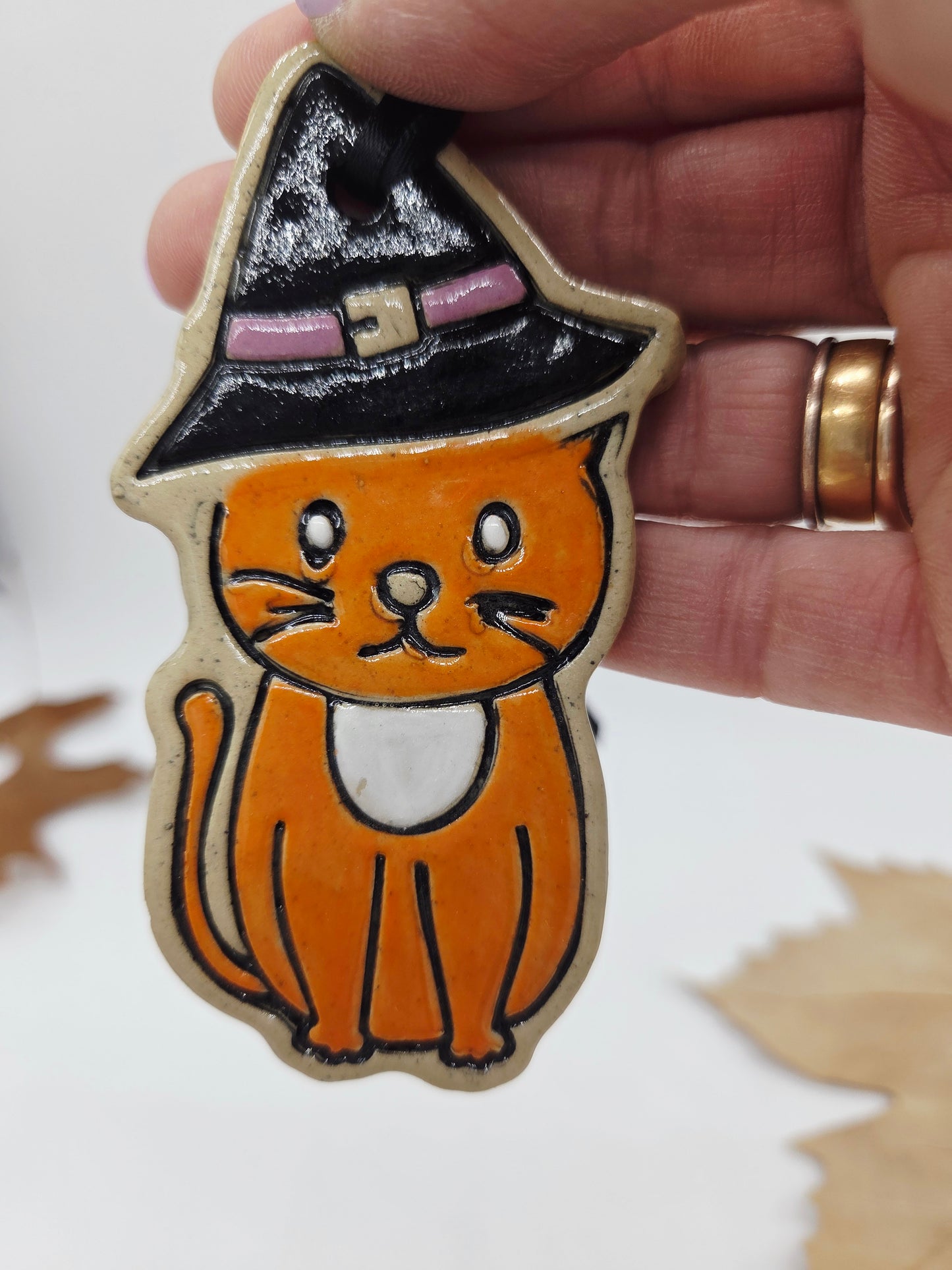 Cute Witches Cat Ceramic Hanging Decoration