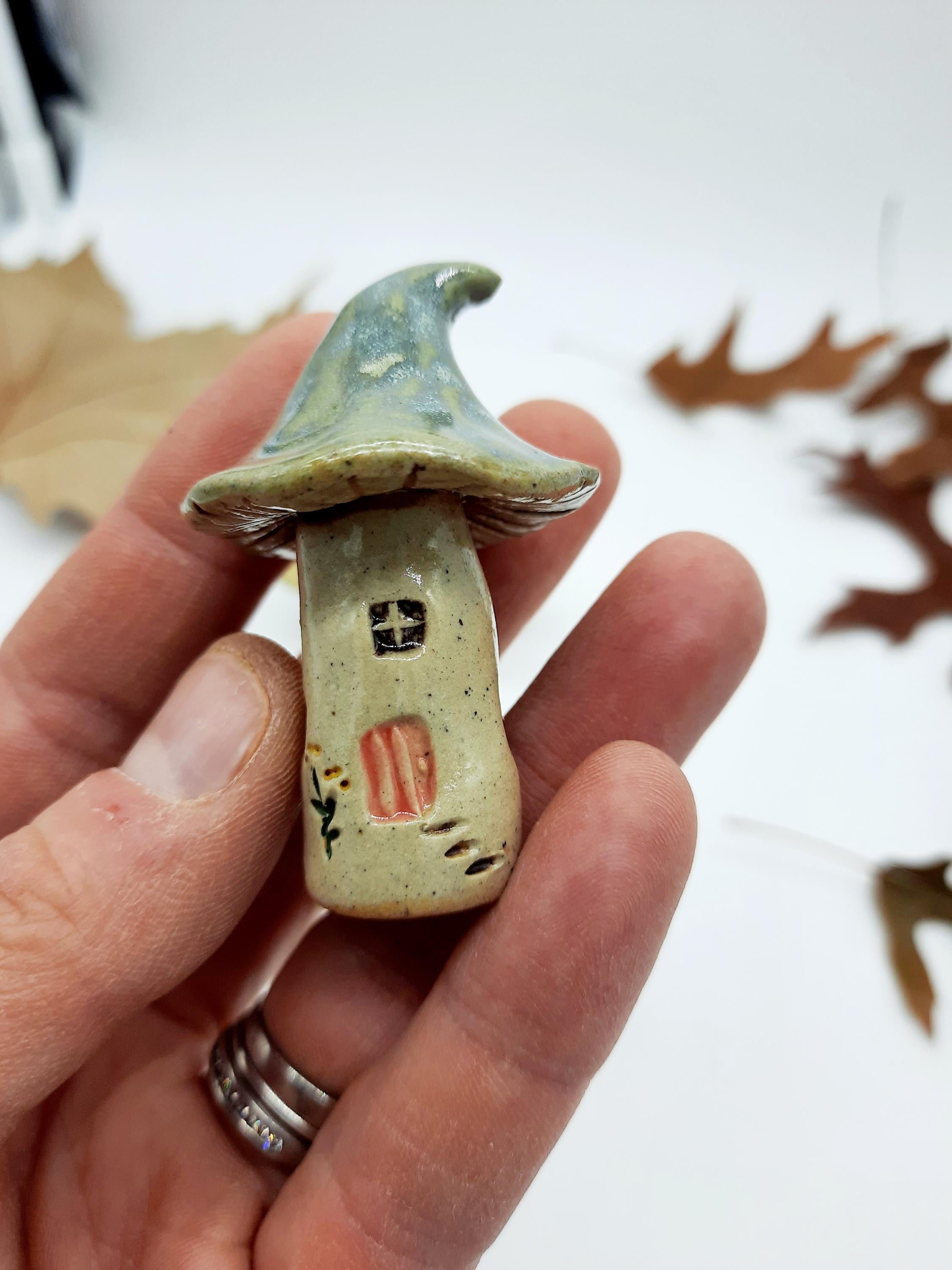 Tiny Ceramic Toadstools – 2 acres pottery