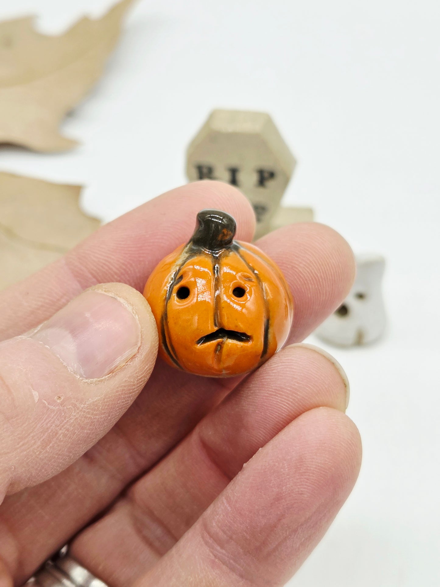 Spooky Set of 3 Tiny Ceramics  - Coffin Toom