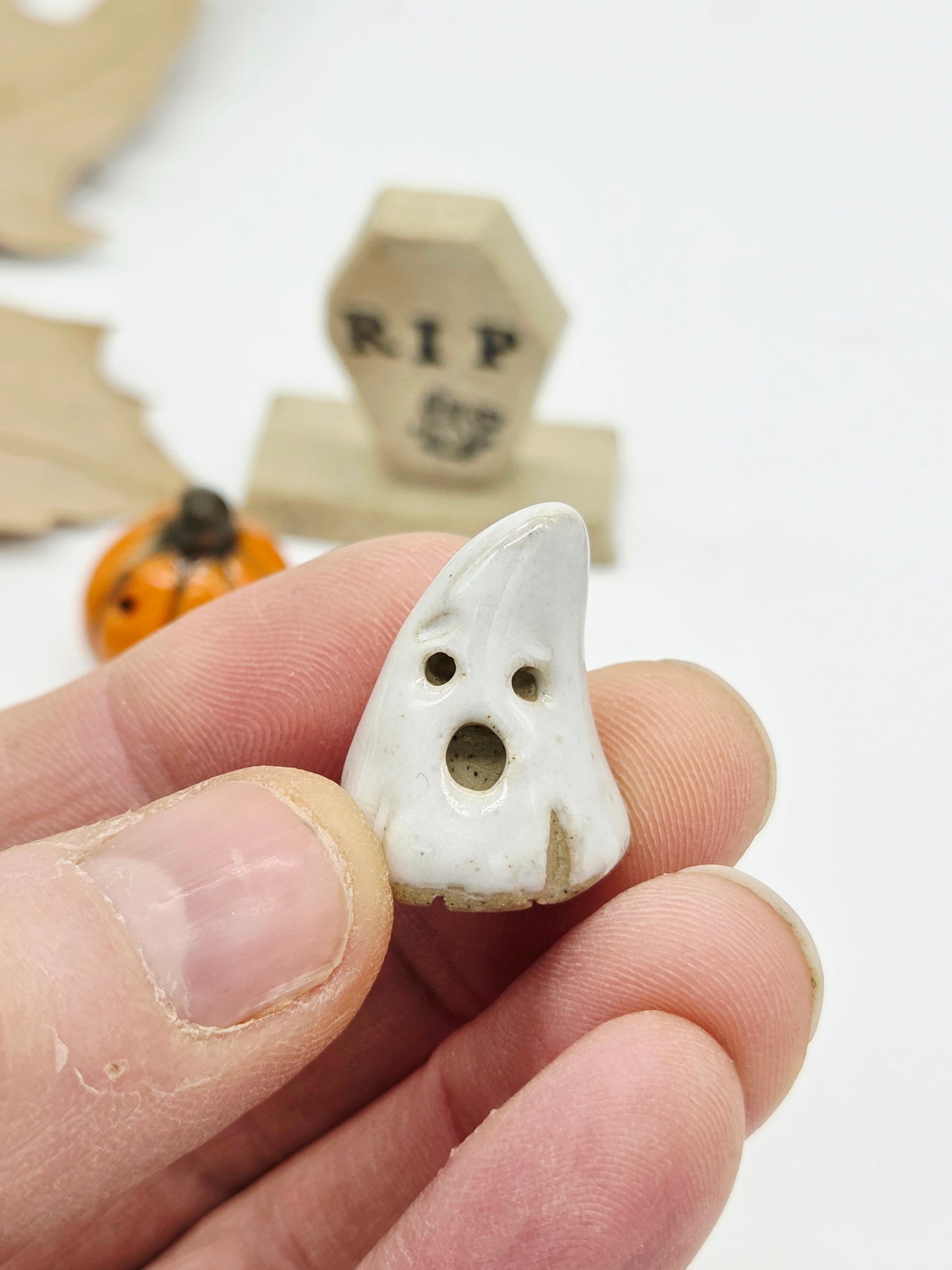 Spooky Set of 3 Tiny Ceramics  - Coffin Toom