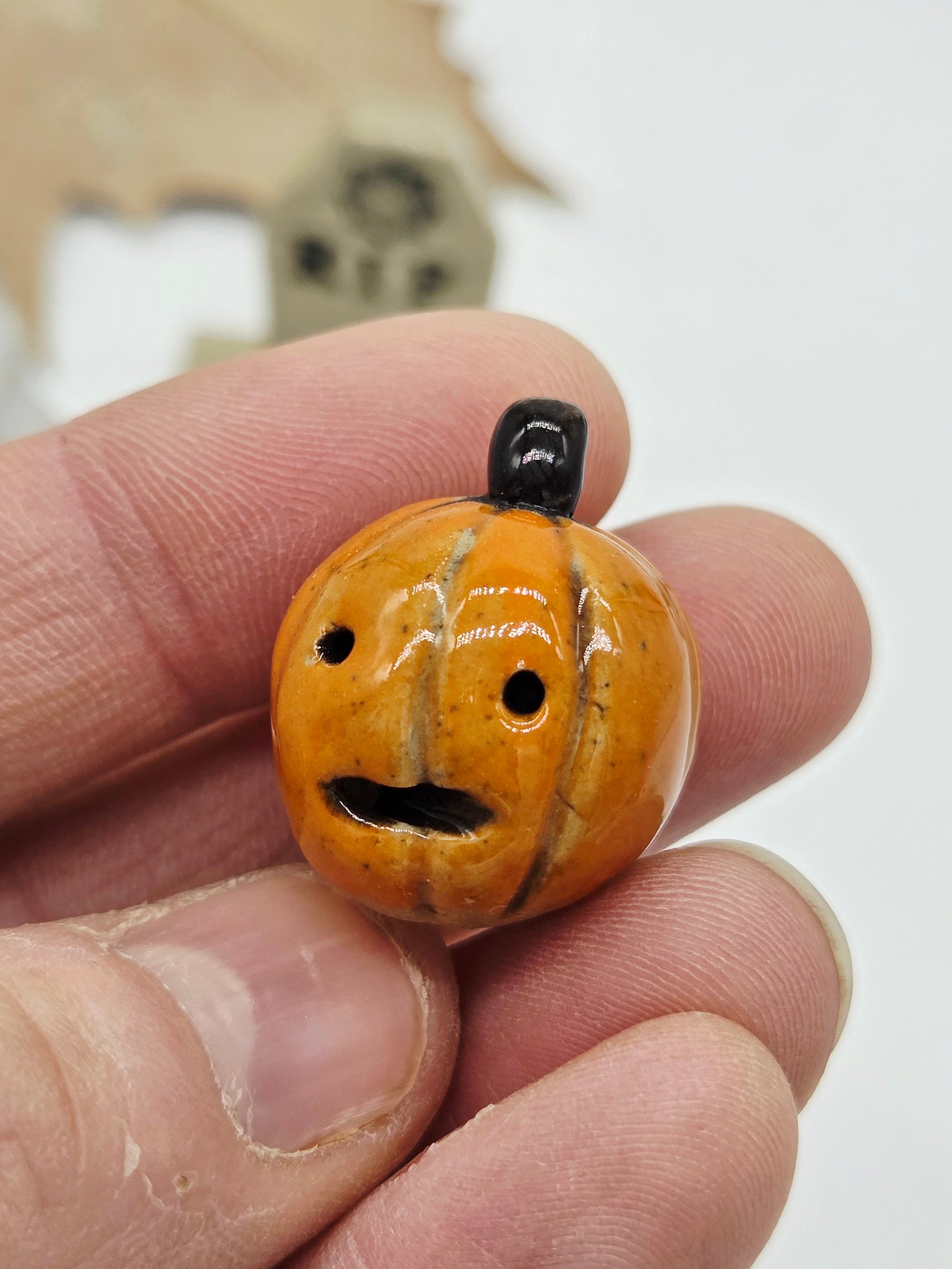 Spooky Set of 3 Tiny Ceramics  - Spiderweb