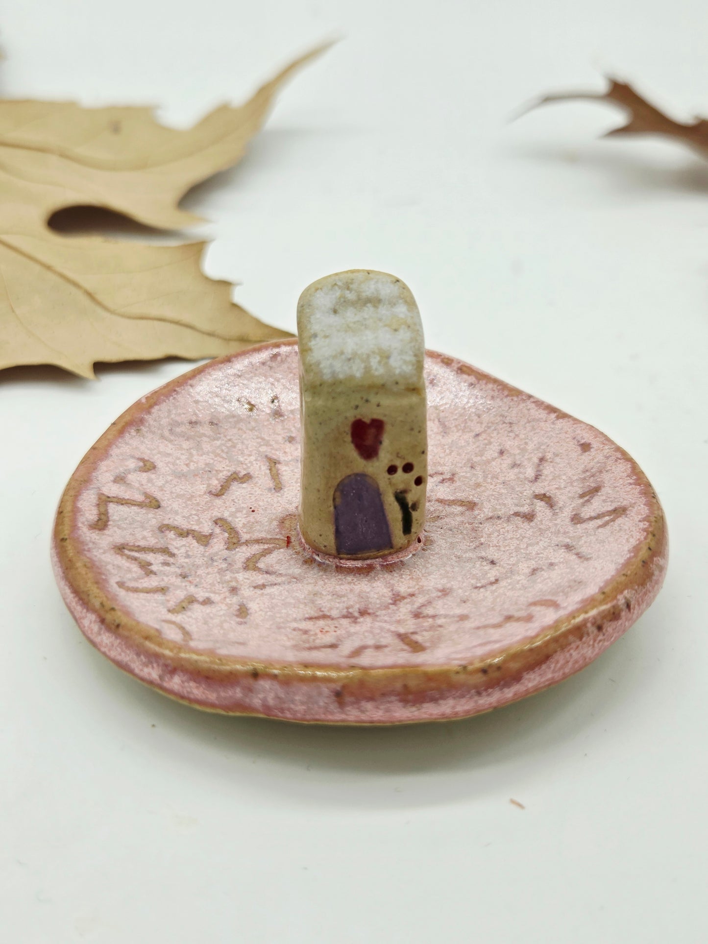 Tiny House Ring Dish - Pink with Cream Roof