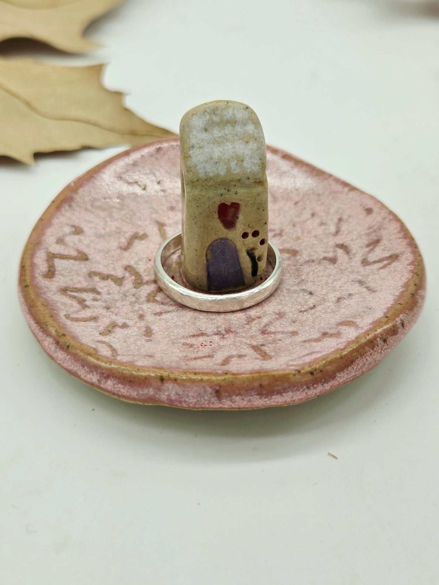 Tiny House Ring Dish - Pink with Cream Roof