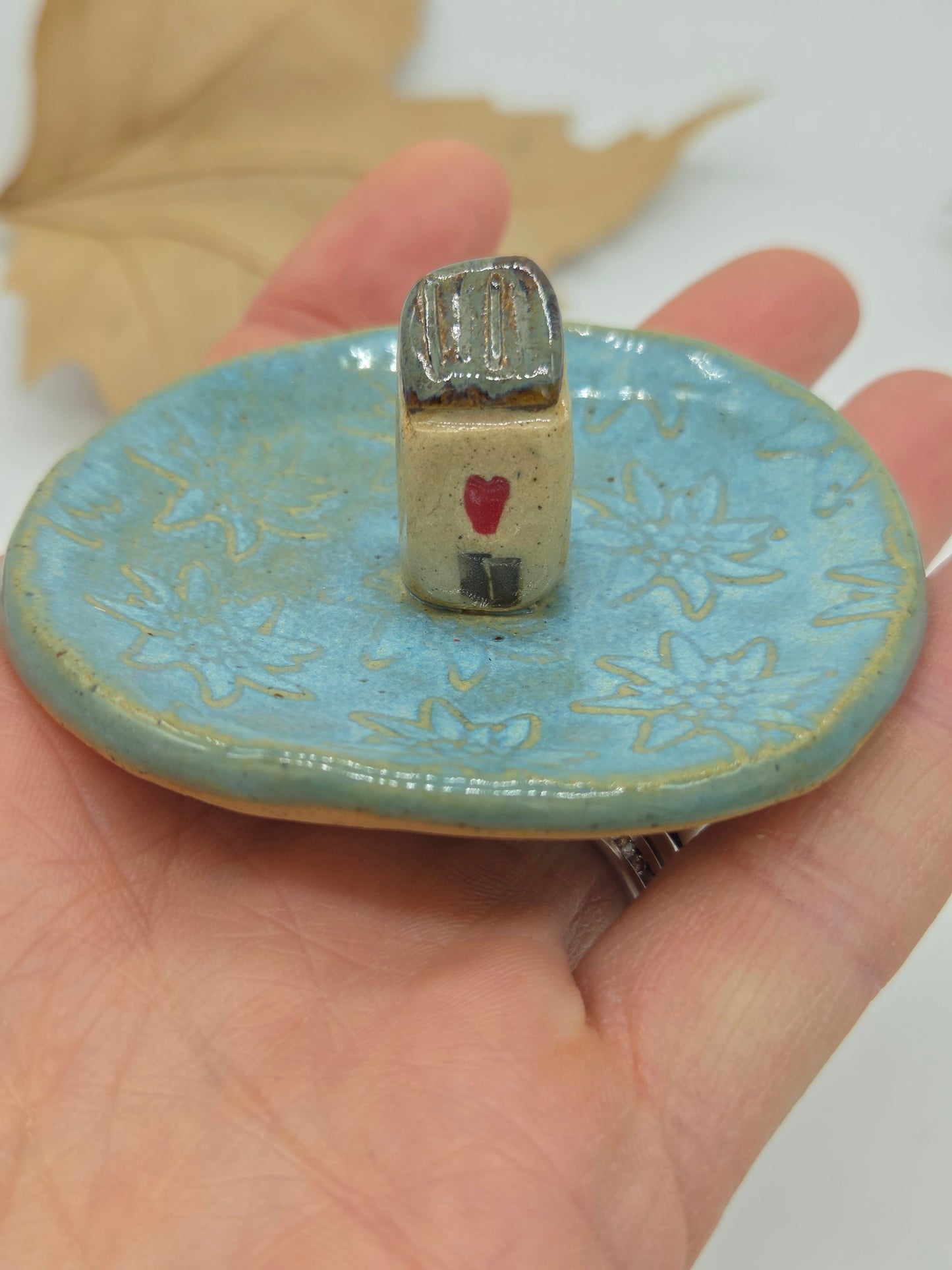 Tiny House Ring Dish - Blue with Grey Roof